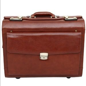 S Babila Milano Top Grain Leather Wheel Br…